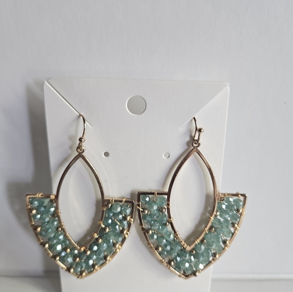 Gold Statement Beaded Earrings - Picture 5 of 7